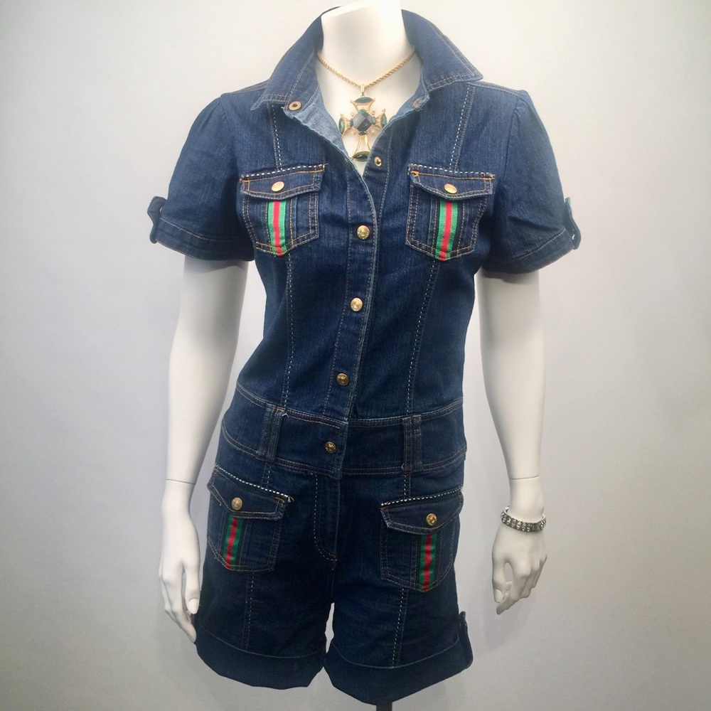 Vega. Jeans Denim Short Jumpsuit Sz M